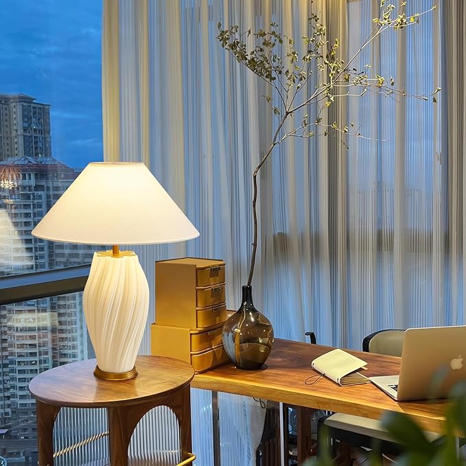 Modern Plug in Ceramic Table Lamps 24.5In - Image 4