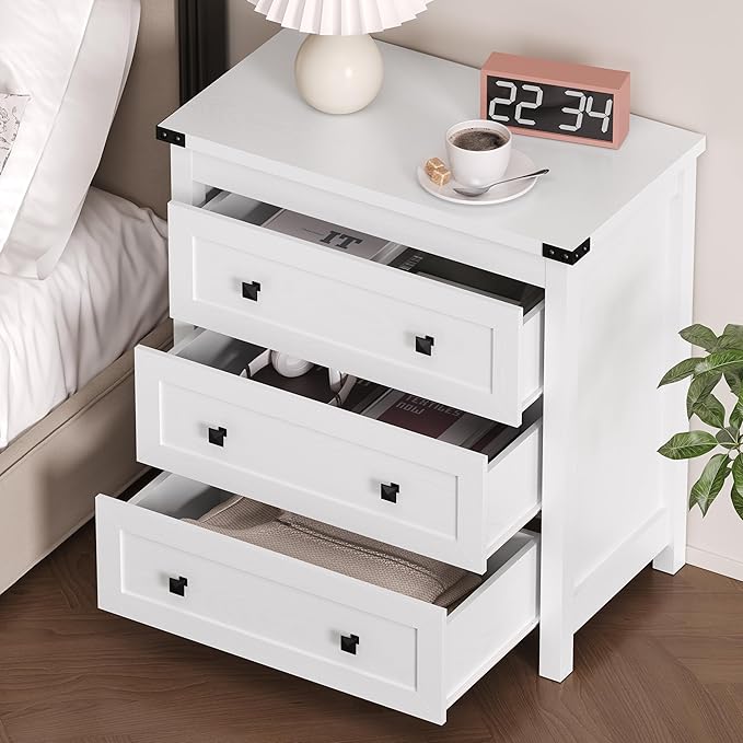 3-Drawer Dresser, Small Wooden Chest of Drawers - Image 4