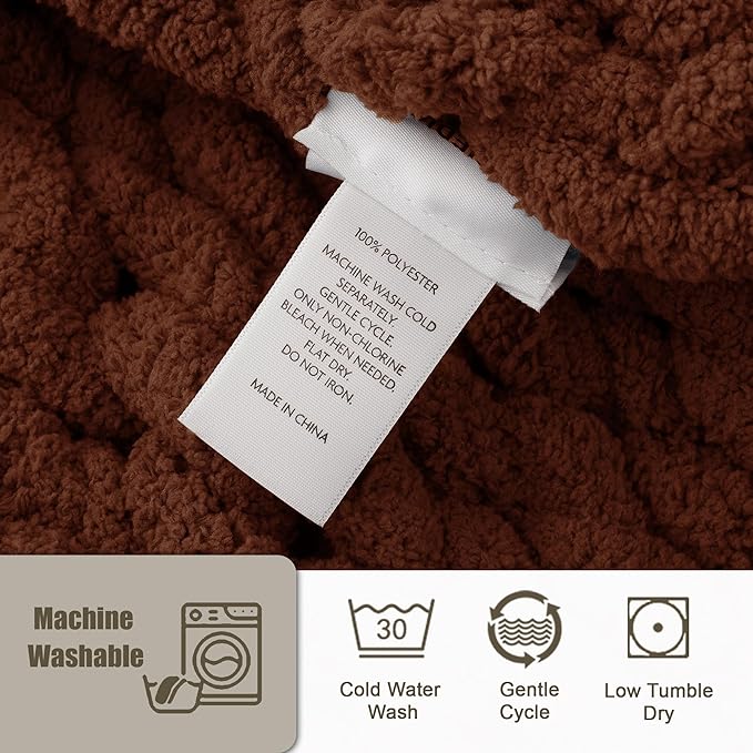 Chunky Knit Throw Blanket 50"X 60", 100% Handmade - Image 5