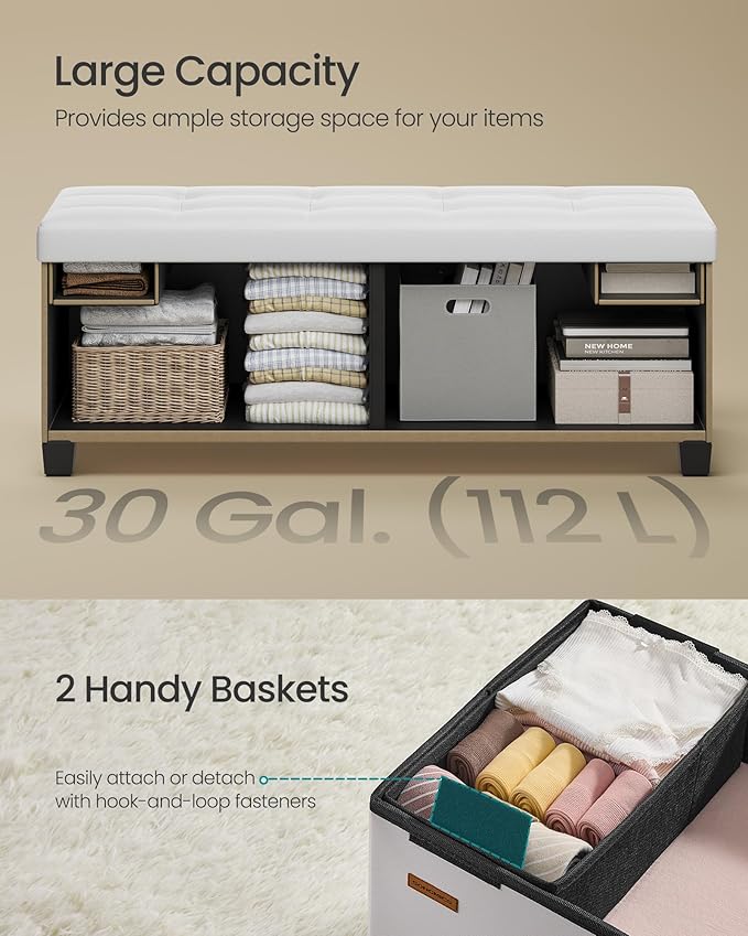SONGMICS Storage Ottoman, Storage Bench - Image 6
