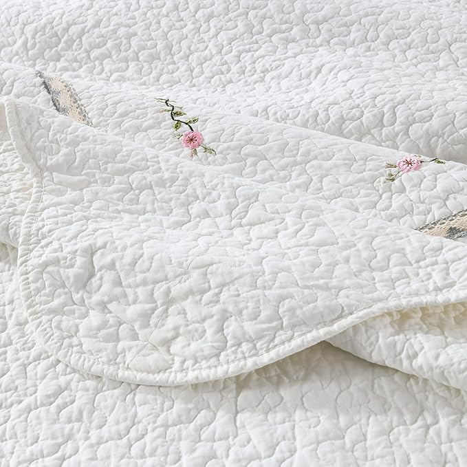 MarCielo 3-Piece 100% Cotton Oversized Bedspread Lightweight Quilt Coverlet - Image 7