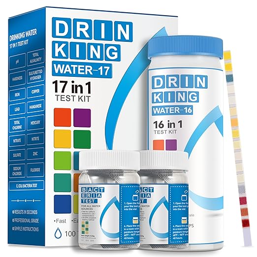 AAwipes Drinking Water Test Strips 17-in-1 100 Strips + 2 Bacteria Tester Kits by AAWipes