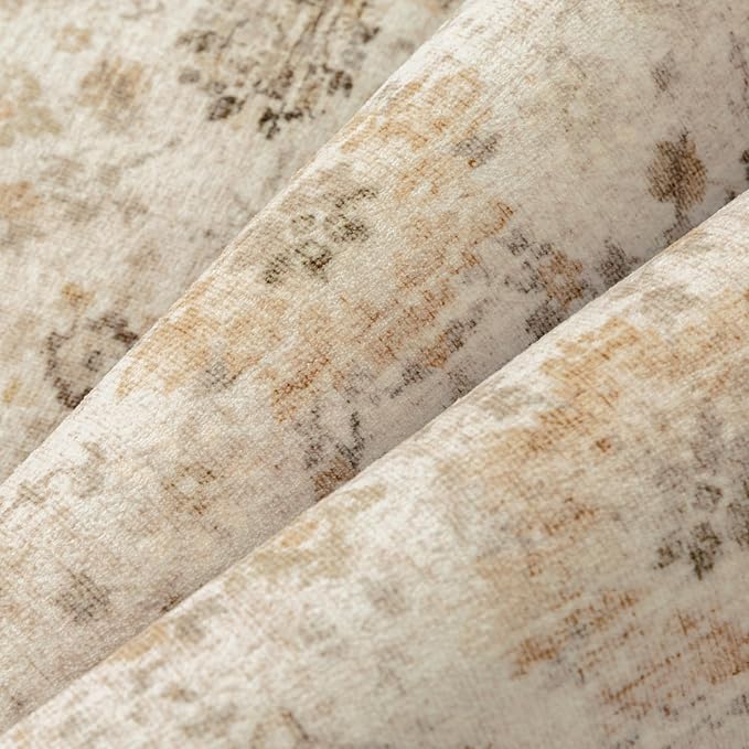 Beige 8x10 Area Rug Non Slip Large Vintage Living Room Distressed Machine - Image 8