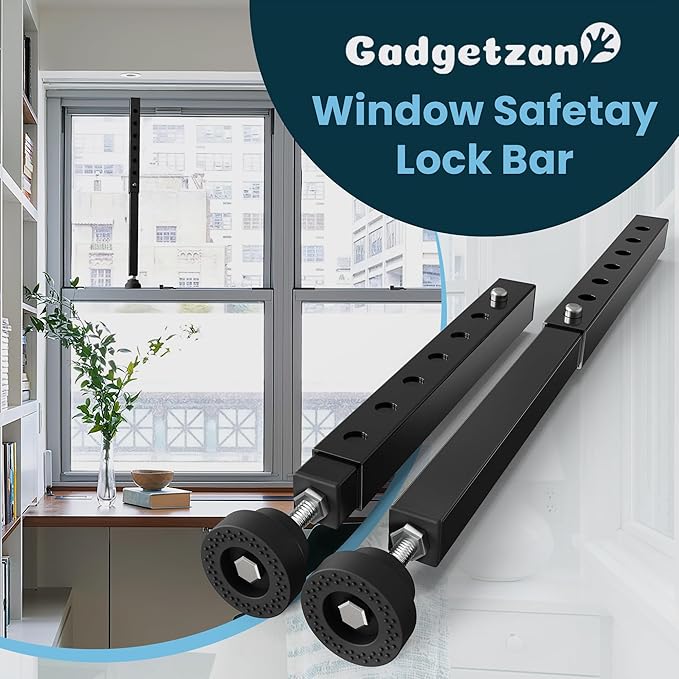 Gadgetzan 1 Pack Window Security Bars Adjustable 11"-18", Portable Short - Image 7