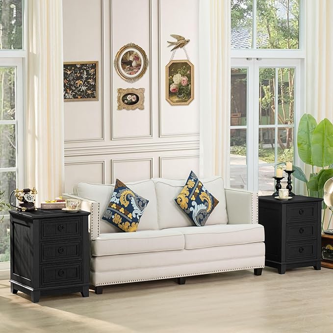 Farmhouse Night Stand Set of 2, Dresser - Image 5