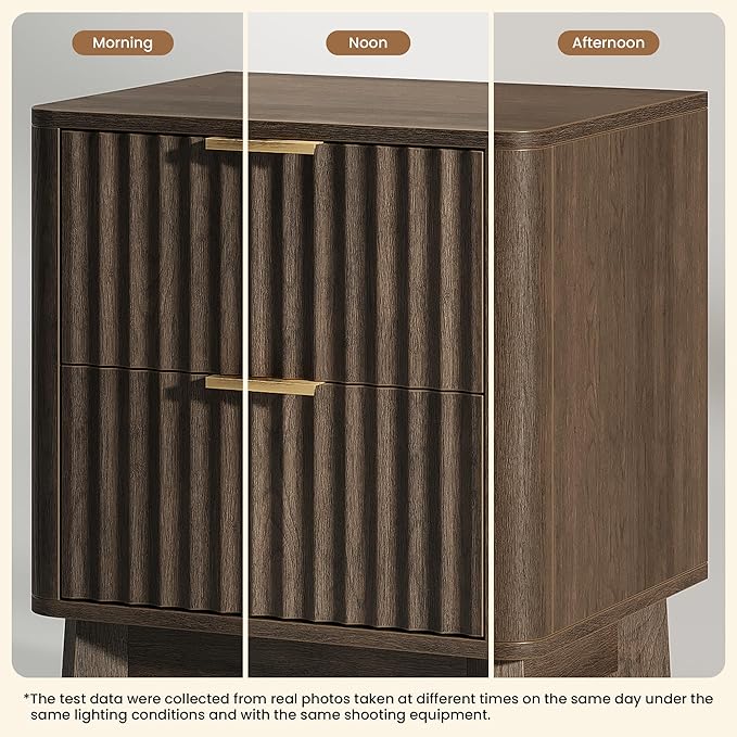 Fluted Nightstand, Modern End Table - Image 5