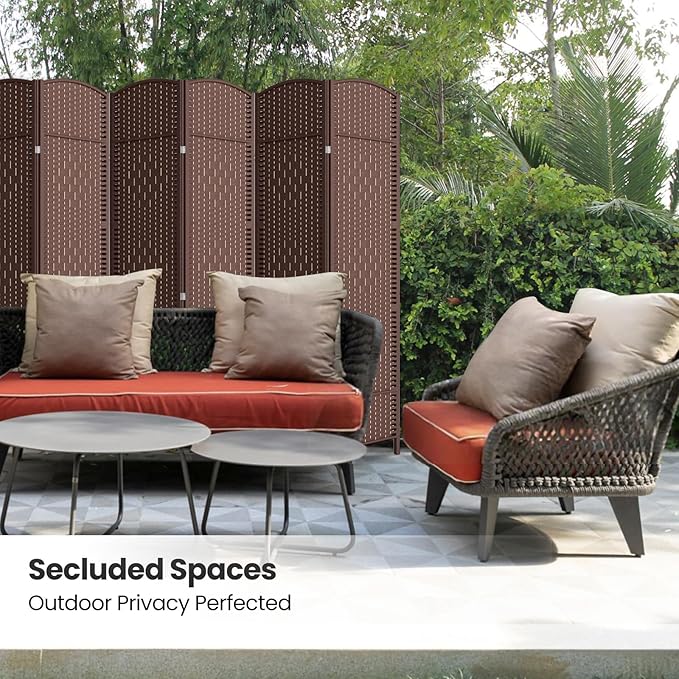 6 Panel Room Divider, 6Ft Folding Privacy Screen, Tall - Image 5