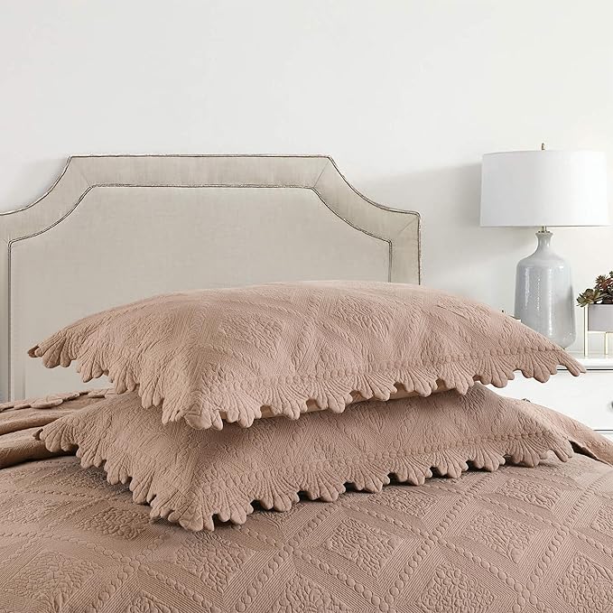 MarCielo 3-Piece 100% Cotton Oversized Bedspread Lightweight Quilt Coverlet - Image 5