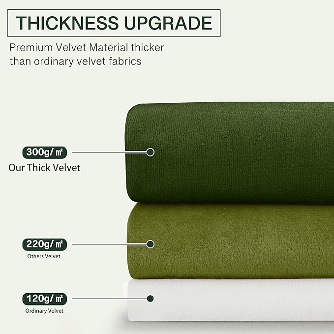 StangH Sage Green Small Window Curtains 63 inches Long, Thick Warming Velvet - Image 5