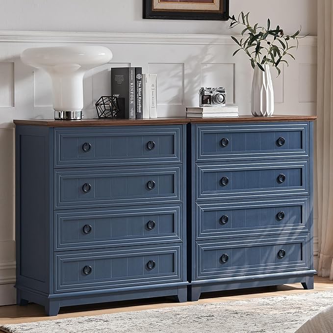 Farmhouse 4 Drawer Dresser for Bedroom, Rustic Wood Dresser - Image 3