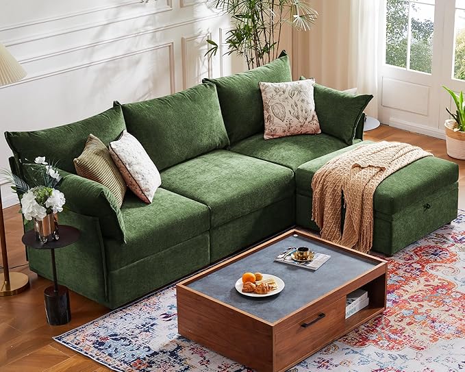 ABCASA 102.6" Modular Sectional Sofa, L Shaped Couch Set by ABCASA