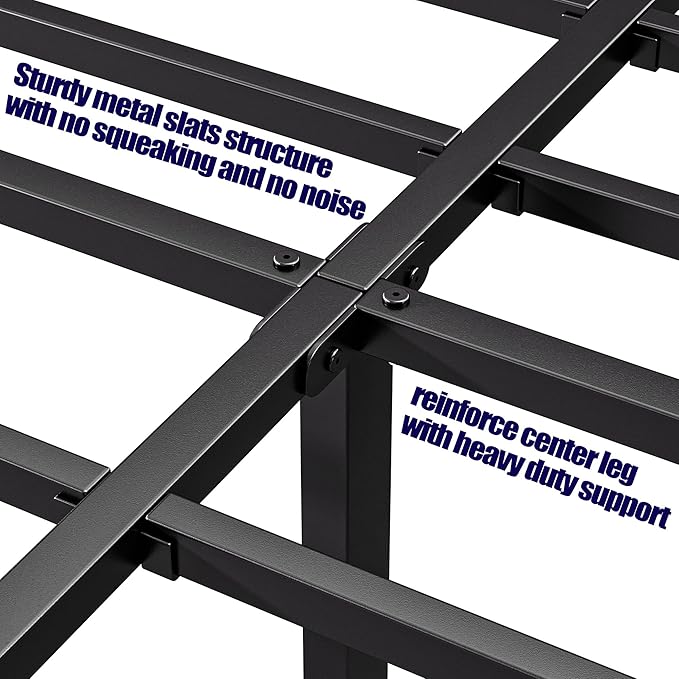 Hunlostten 18in Full Size Bed Frame No Box Spring Needed, Heavy Duty Metal - Image 9