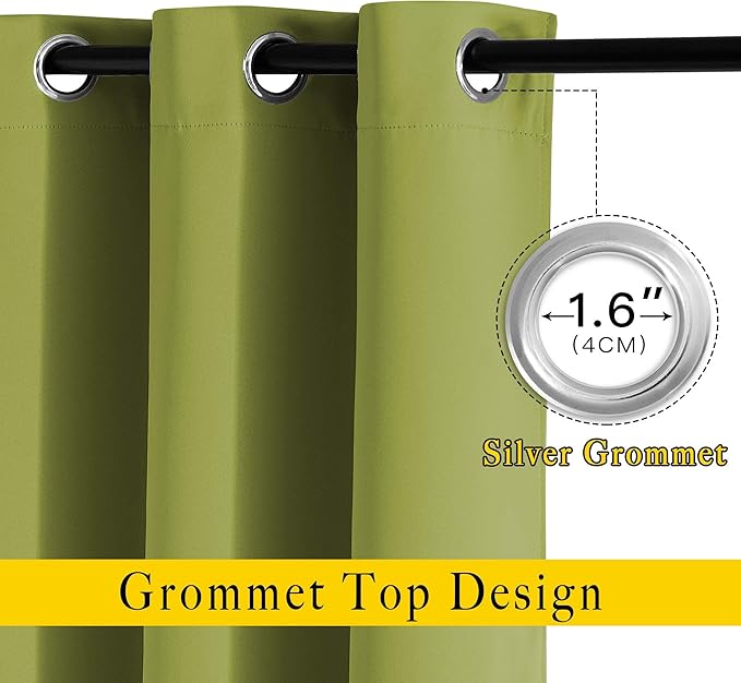 NICETOWN Green Blackout Curtains - Image 2