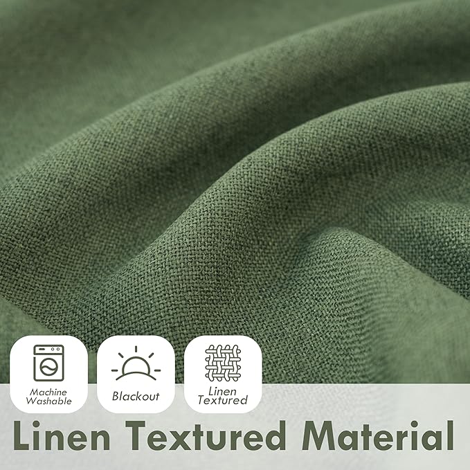 DriftAway Double Layer Linen Blackout Tie Up Curtains Thermal Insulated Fully - Image 3