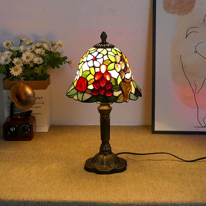Mini Tiffany Table Lamp Nightstand Lamps Handmade Stained Glass Bedside Lamp - Image 6