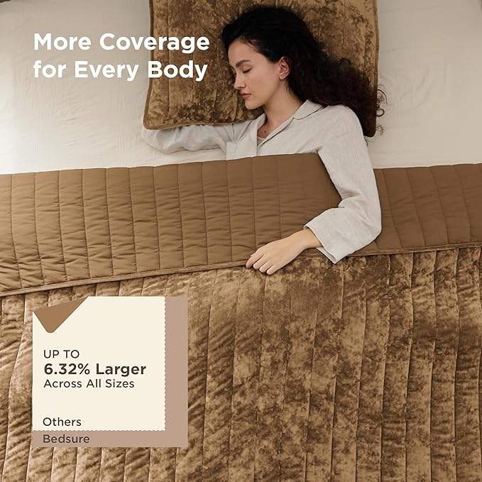 Bedsure Velvet Quilt King Size Set - Image 2