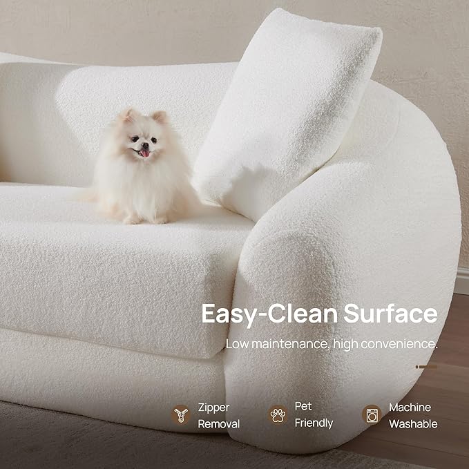 SICOTAS Curved Sofa Couch Bed for Living Room Convertible Futon Cloud Boneless - Image 5