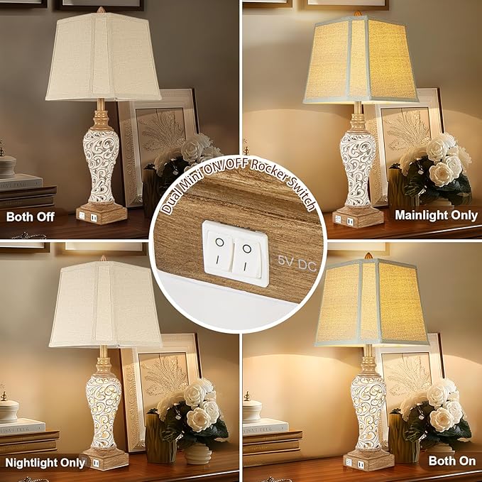 28.5" Rustic Table Lamp Set of 2 - Image 3