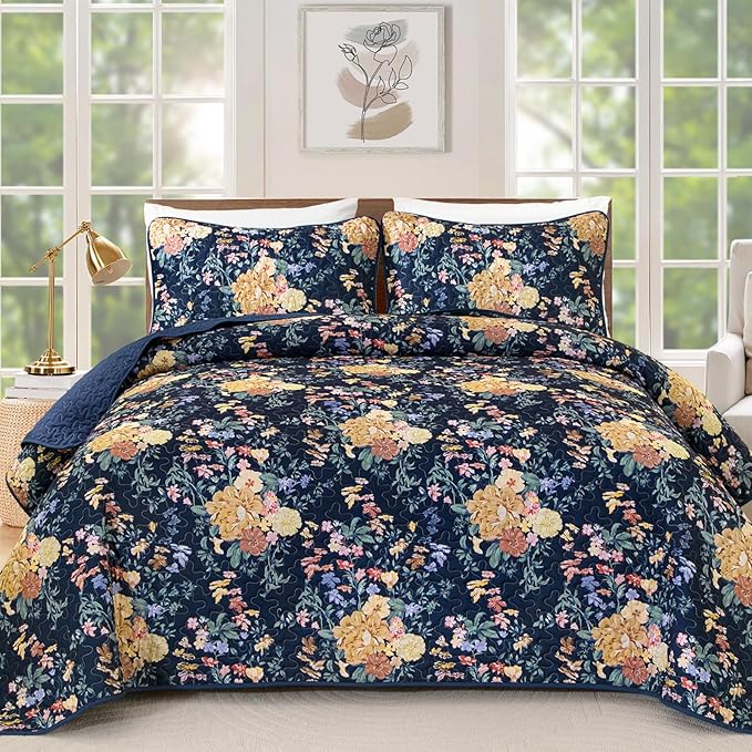 WONGS BEDDING Quilt King Size, Botanical Quilt by WONGSBEDDING