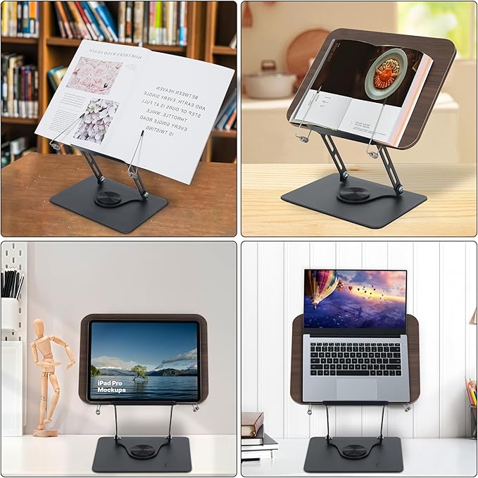 Book Stand for Reading, Lightweight Foldable Cookbook Stand for Kitchen - Image 6