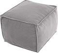MeMoreCool Square Stuffed Pouf Ottoman Foot Rest, Corduroy Floor Pouf Foot Stool by MeMoreCool