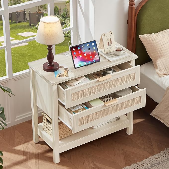 LEYAOYAO 31.5" Wide Rattan Night Stand Set 2 - Image 8