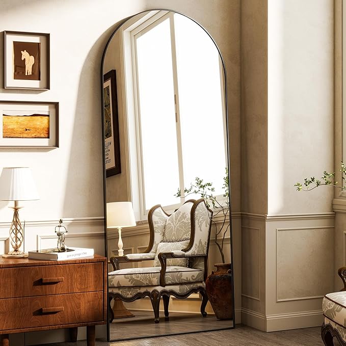 HARRITPURE 64"x21" Arched Full Length Mirror Free Standing Leaning Wall-Mounted - Image 2
