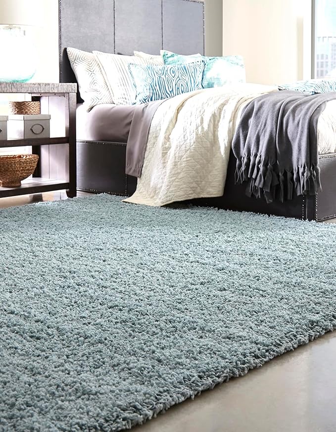 Unique Loom Solid Shag Collection Area Rug - Image 2