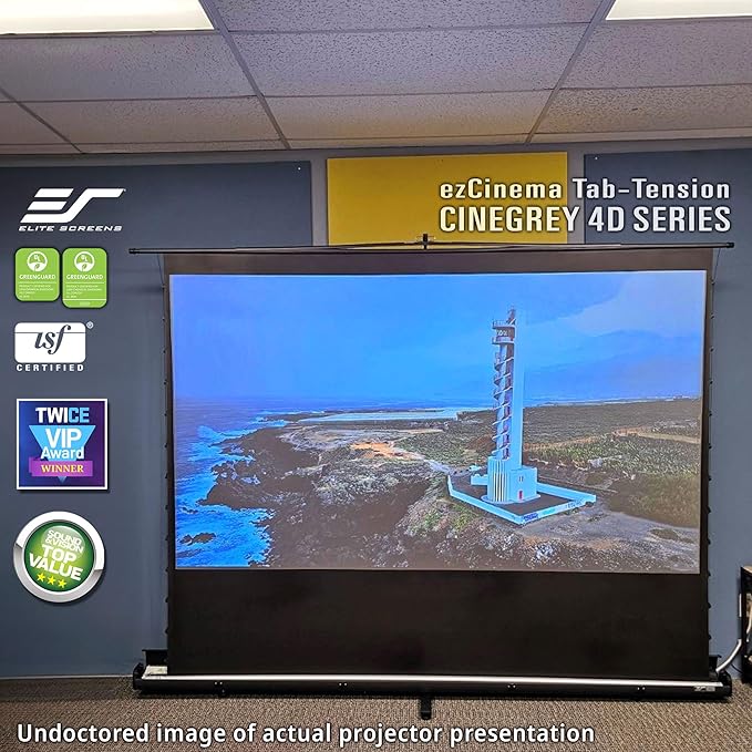 Elite Screens ezCinema Tab-Tension CineGrey 4D, 116-inch 16:9, Manual Floor - Image 7