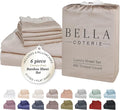 Bella Coterie 6 Piece Luxury Bamboo Viscose California King Size Sheet Set | by BC