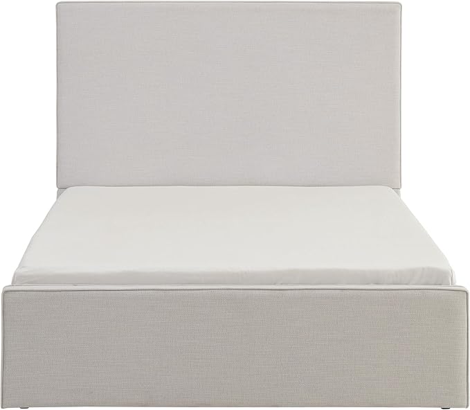 Queen Size Upholstered Bed Frame, Lucas Tall Headboard Floor Platform Beds - Image 5