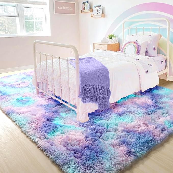PAGISOFE Cute Kawaii Purple Rainbow Rug - Image 8
