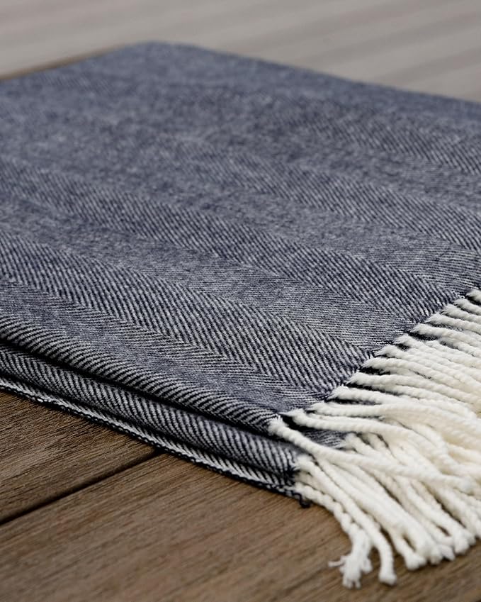 Alashan Cashmere Cotton Acrylic Adirondack Herringbone Woven Throw - Image 3