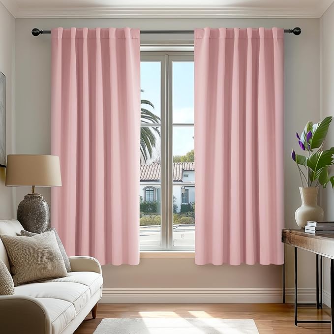 Deconovo Solid Thermal Insulated Blackout Curtains Back Tab and Rod Pocket by Deconovo