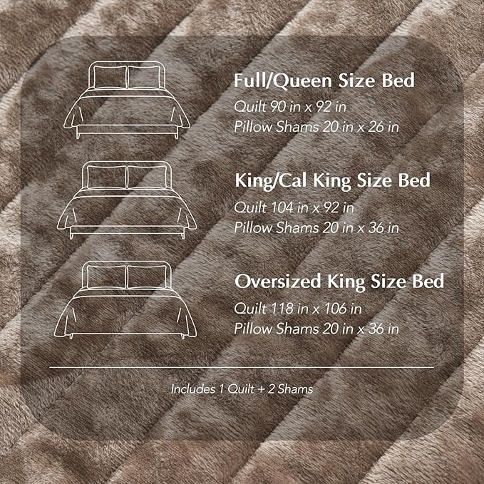 EVERGRACE Velvet Quilt Set King Size, Luxurious Soft Striped Channel Bedding Set - Image 9