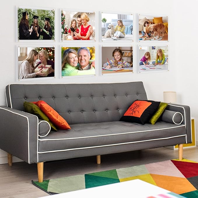 Kalami 3 Pack 8.5x11 Acrylic Wall Mount Picture Frame Self Adhesive, Floating - Image 5