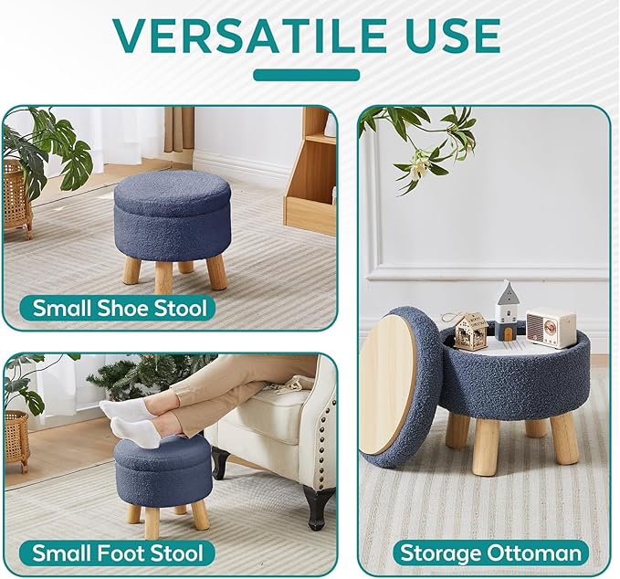 FIMIVIBI Small Foot Stool Ottoman - Image 5