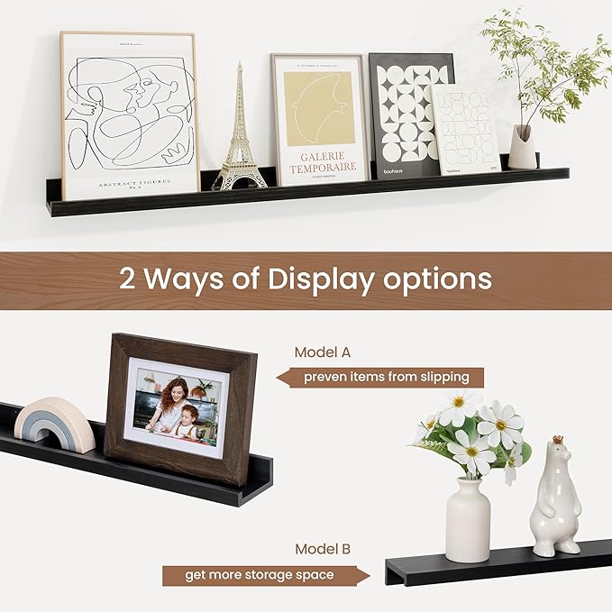 Picture Ledge Shelf, Floating Shelves Set of 2, 36 Inches Solid Wood Nursery - Image 6