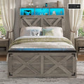Hasuit Farmhouse Bed Frame Twin Size by Hasuit