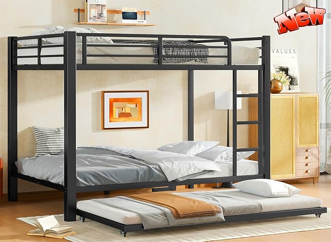 Upgraded Version Thicken Heavy Duty Metal Full Over Full Bunk Bed by Unknown