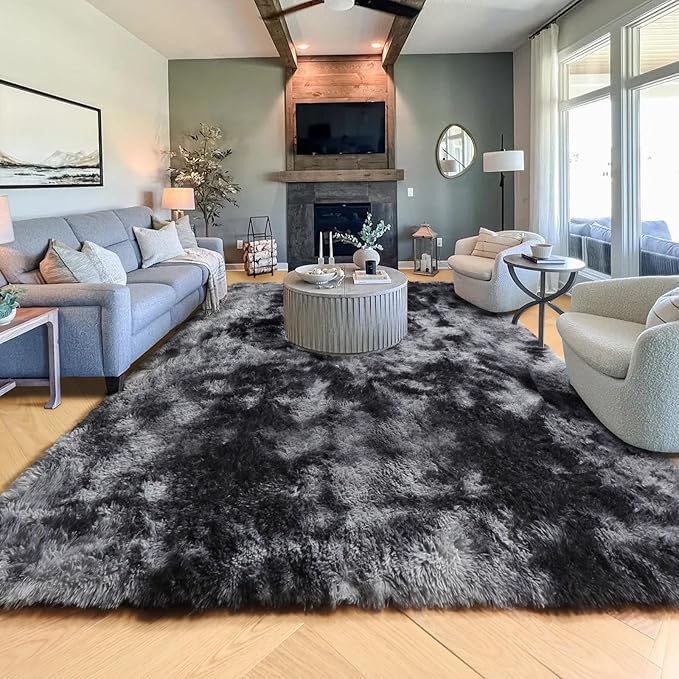 PAGISOFE Abstract Shaggy Area Rug 6x9 Feet, Plush Fluffy Rugs - Image 8
