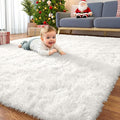 OLANLY Area Rugs for Living Room Bedroom, Machine Washable 4x5.9 ft Soft Fluffy by OLANLY