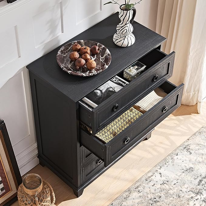 Farmhouse 4 Drawer Dresser for Bedroom, Rustic Wood Dresser - Image 4