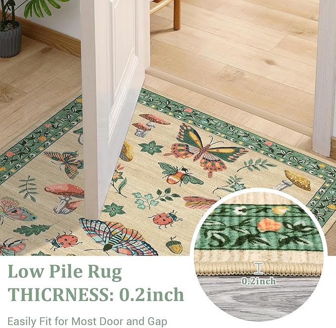 Mushroom 3x5 Area Rug Washable Non-Slip Small Indoor Rugs - Image 7