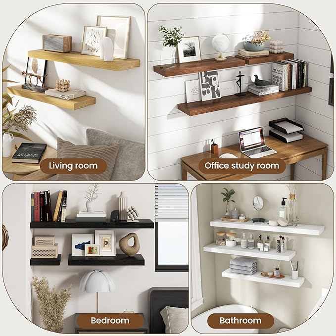 20 Inch Floating Shelves for Wall, 8 Inch Deep Floating Shelf for Storage & - Image 8
