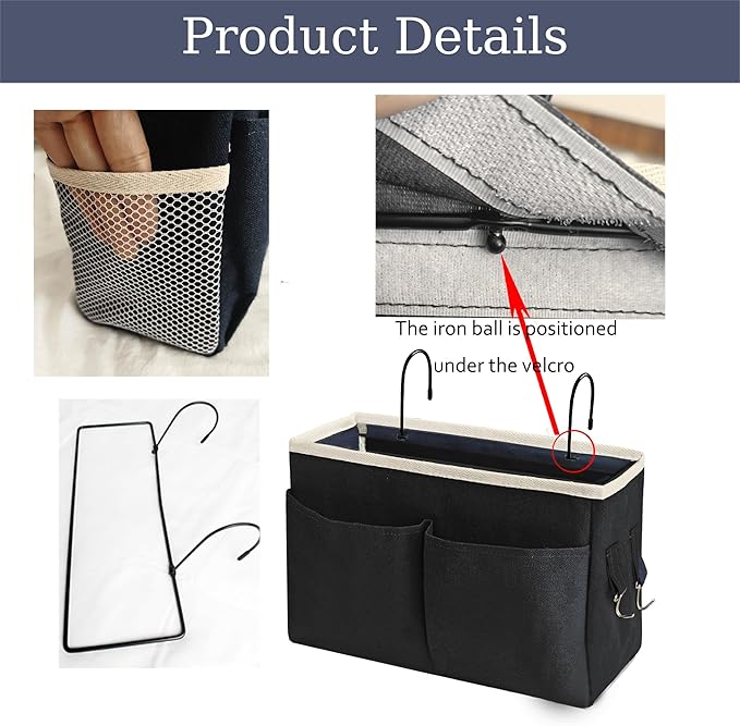 Someteth Bedside Caddy/Bedside Hanging Storage Bag Multi-Function Caddy - Image 3