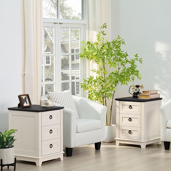 Farmhouse Night Stand Set of 2, Dresser - Image 6