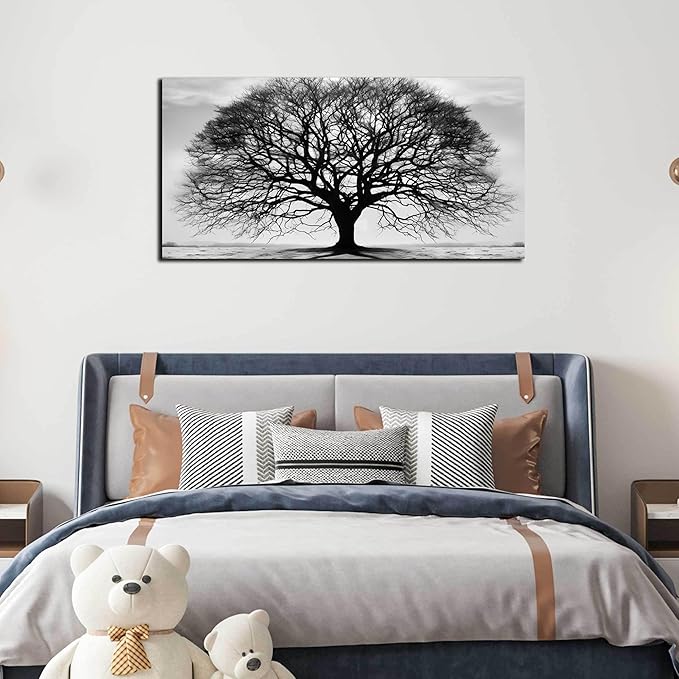 Prepeyssee Tree of Life Wall Art Large Artwork Black and White Wall Art Modern - Image 7