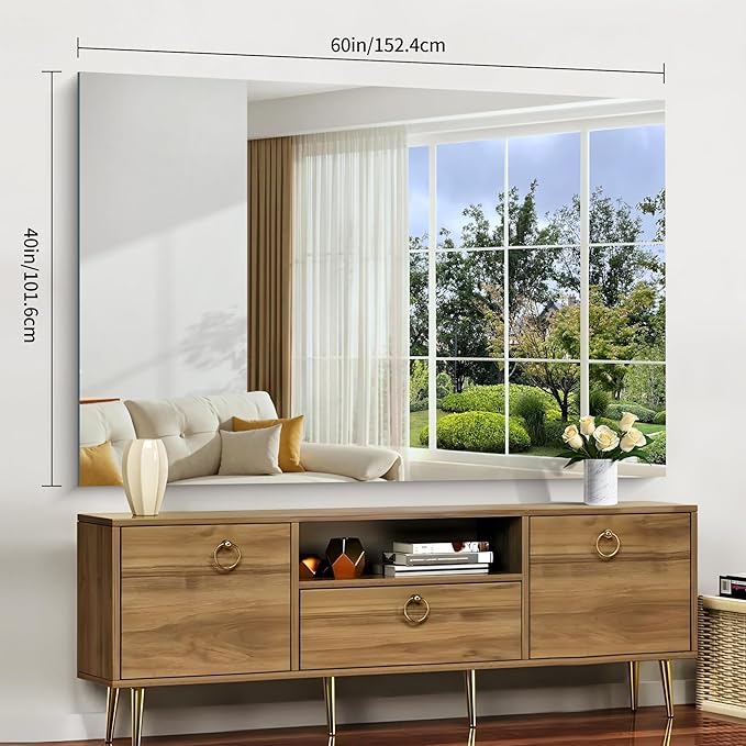 CILIBER Frameless Mirror, 60x40 Bathroom Mirrors - Image 3
