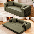 Convertible Sleeper Sofa Bed, 78.5 Inch Faux Leather Futon Couch by GJQFurniture